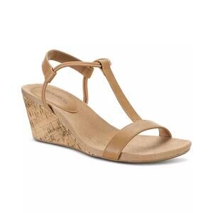 Women's‎ Tan Cork Wedge Sandals, Size 12 [New]